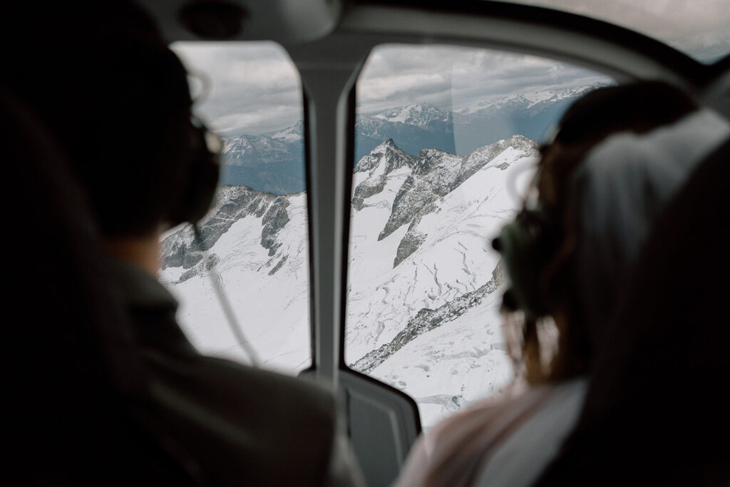couple on a helicopter in Whistler