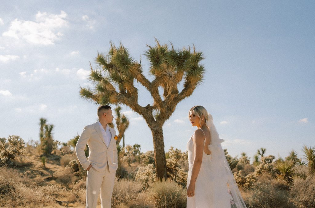 Destination wedding photographer captures couple in Joshua Tree desert elopement