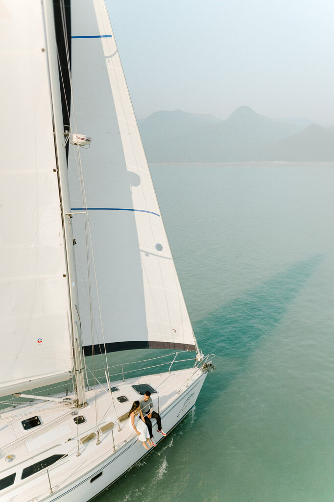 Sailboat photoshoot in Squamish British Columbia taken by elopement photographer